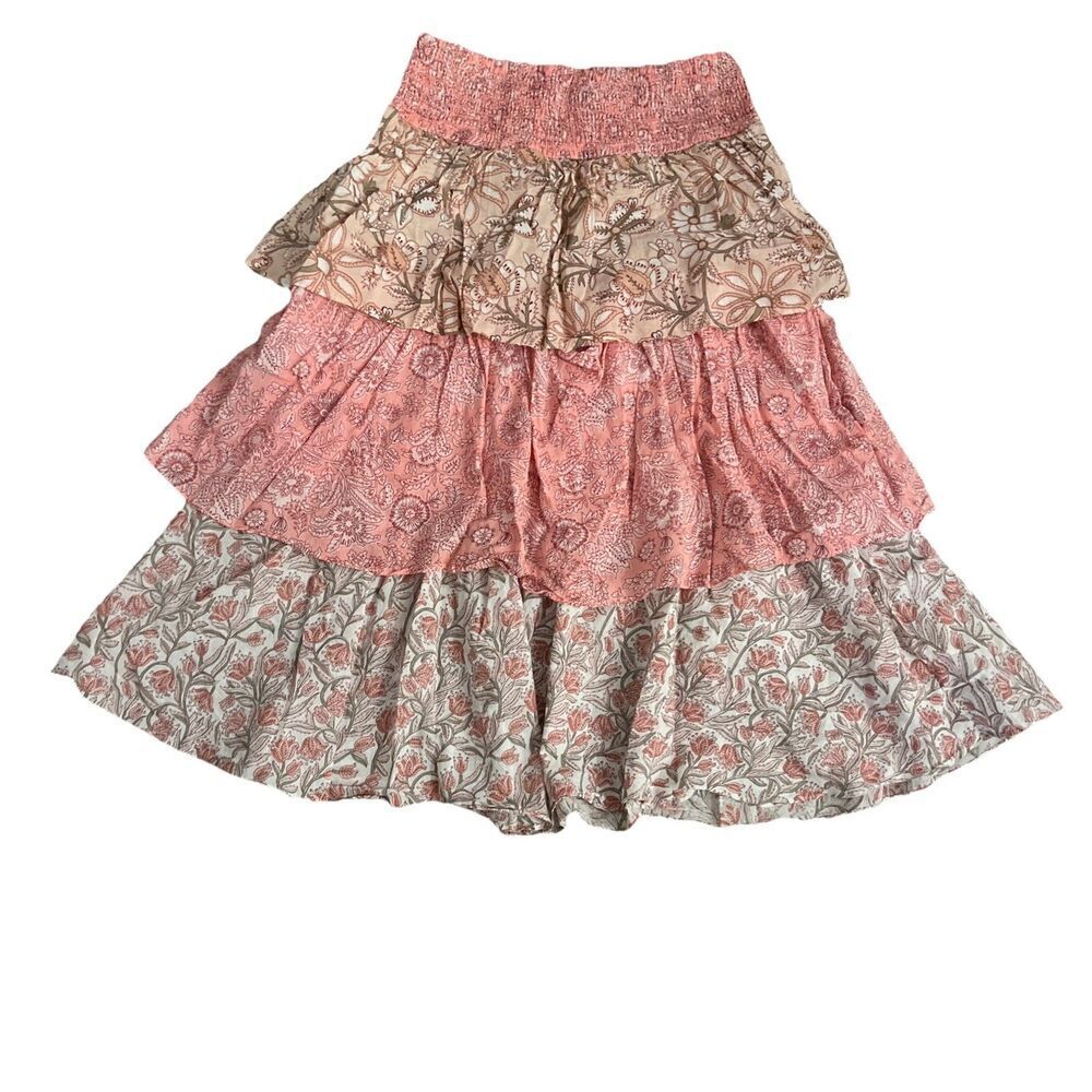 House Of‎ Harlow 1960  Midi Skirt Medium Layered Mixed Media Cottage